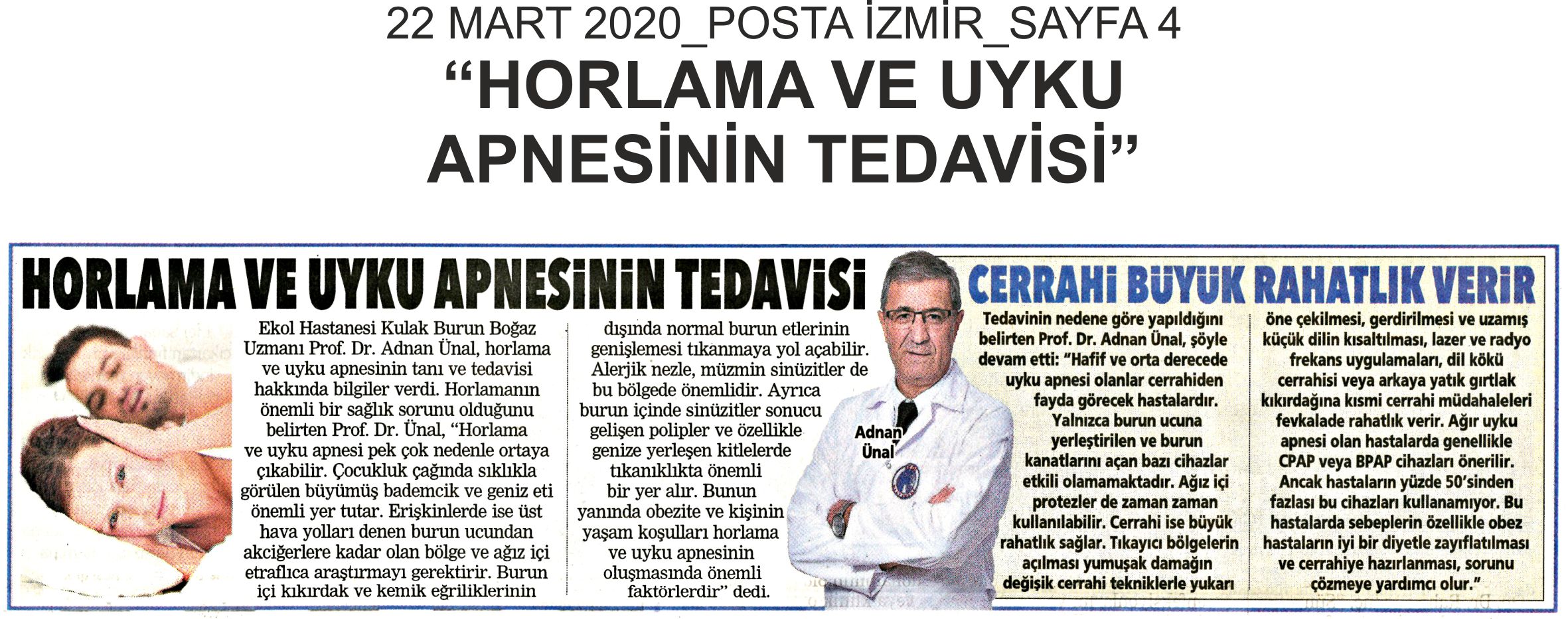 22/03/2020 - Posta İzmir
